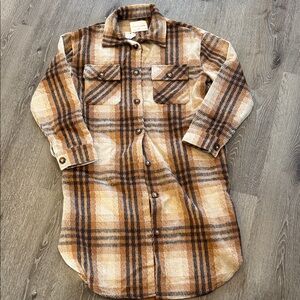 Plaid Long Shirt Jacket